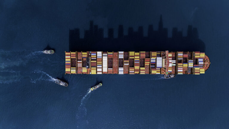 freight ship in sea